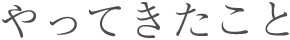 やってきたこと